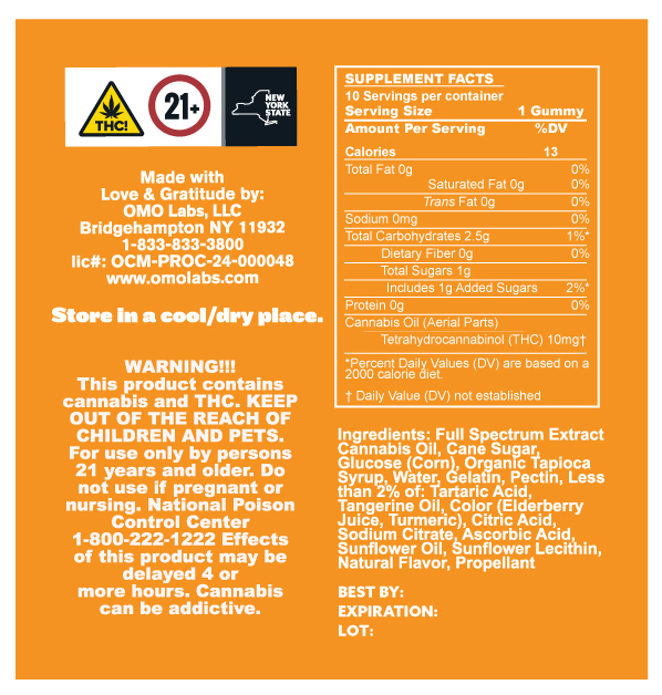 Sweet Tangie Gummy Back Label